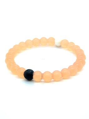 Lokai Light Peach Bead‎ Bracelet with Black Accent